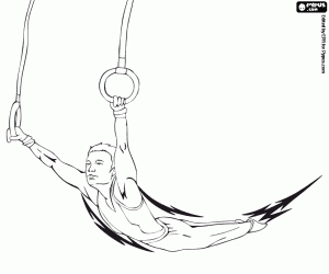 Rings, Olympic artistic gymnastics coloring page