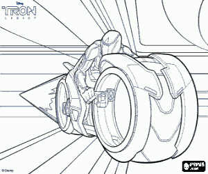 Rinzler in the motorcycle, Tron coloring page