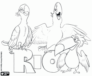Rio the movie's logo coloring page