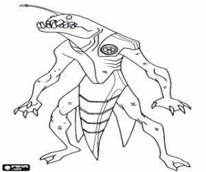 Ripjaws, an alien from Ben 10 coloring page