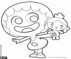 Rita with her doll coloring page