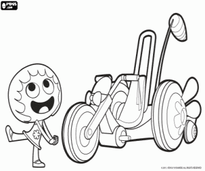 Rita with her precious tricycle coloring page