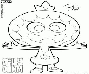 Rita with a princess crown coloring page