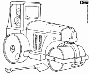 A road roller coloring page