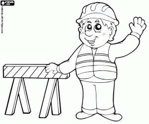 A road worker coloring page