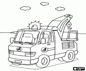 Roadside assistance Tow truck coloring page
