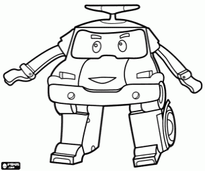 Robocar Poli, the police car coloring page