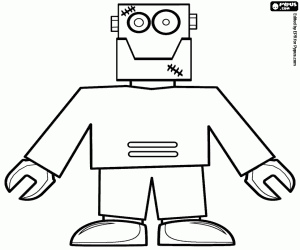 Robot Frankenstein for Halloween coloring page