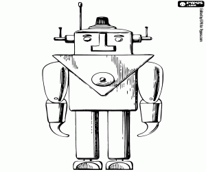 A robot from other galaxies coloring page