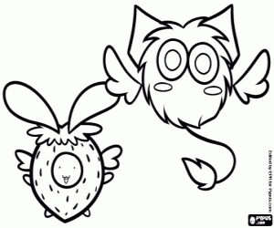 The robots Masha and Ucha coloring page