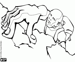 Rock climbing, Climbing a rock wall coloring page