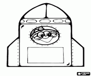 Rocket with passenger coloring page