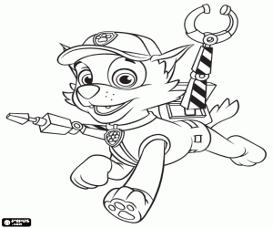 Rocky, mixed-breed dog Paw Patrol coloring page