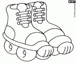 Rollers skates with boots coloring page