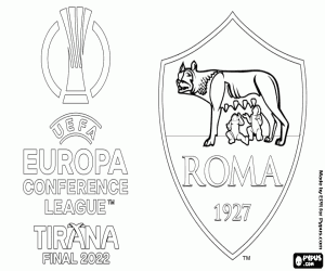 AS Roma, champion 2021-2022 coloring page