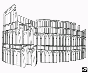 The Roman amphitheatre, Colosseum coloring page