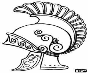 Roman centurion's helmet coloring page