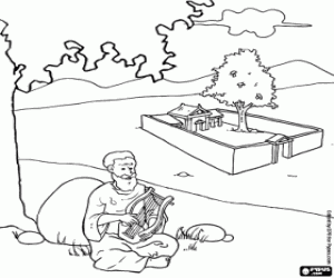 A Roman citizen under the tree shade coloring page