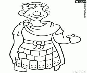 The roman emperor Julius Caesar coloring page