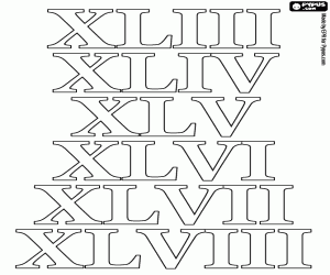 The Roman figures from 43 to 48 coloring page