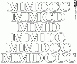 Roman hundreds of 2300 to 2800 coloring page