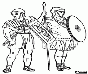 The Roman legionaries coloring page