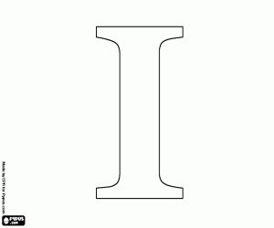 The Roman number 1, the symbol I coloring page