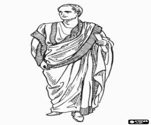 Roman patrician in his toga coloring page