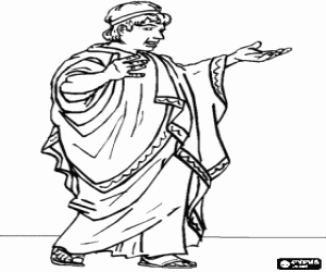 Roman senator with his robe coloring page