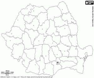 Romania map coloring page