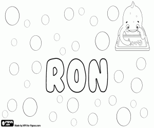 Ron, male name coloring page