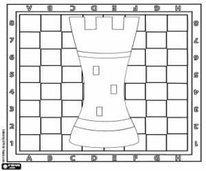 The Rook over the chessboard coloring page