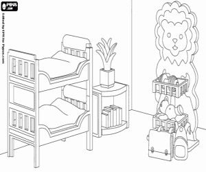A room of Playmobil coloring page