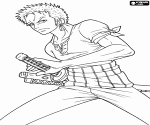 Roronoa Zoro from One Piece coloring page