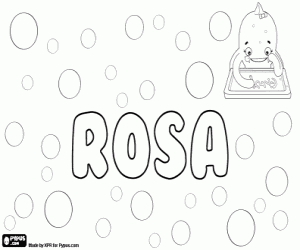 Rosa, name in many languages coloring page