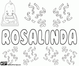 Rosalinda, feminine name coloring page