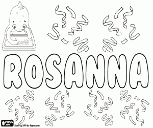 Rosanna, name for girl coloring page