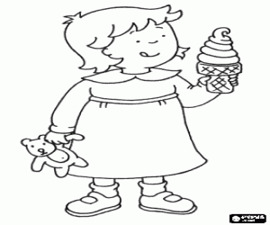 Rosie,Caillou's sister and ice cream coloring page