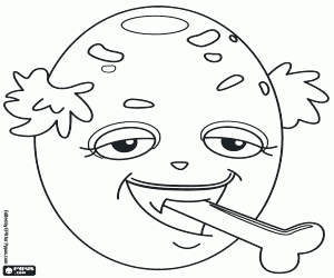 Rounded monster, the letter Q coloring page