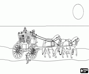 The royal carriage, Puss in boots coloring page