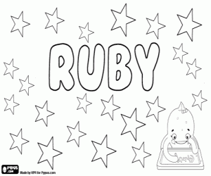Ruby, English name coloring page