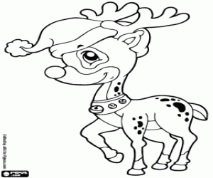 Rudolph, the Red-Nosed Reindeer coloring page