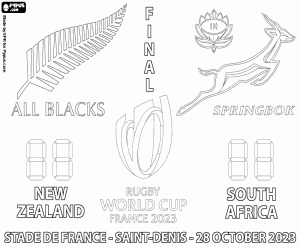 Rugby World Cup 2023 final coloring page