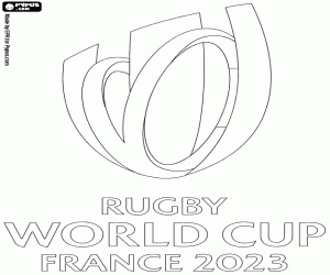 Rugby World Cup 2023 logo coloring page