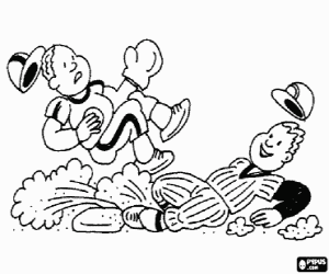 Runner reaching the base coloring page