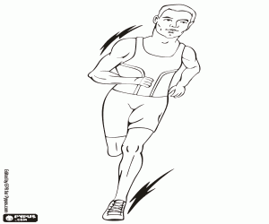 Running, last part of a triathlon coloring page