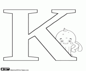 The Russian letter К with Pypus coloring page