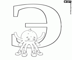 The Russian letter Э with Pypus coloring page