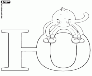The russian letter Ю with Pypus over coloring page