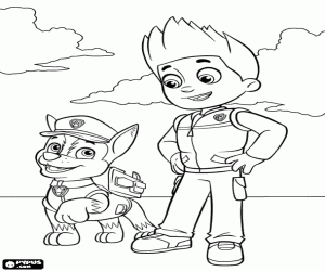 Ryder and Chase, Paw Patrol coloring page